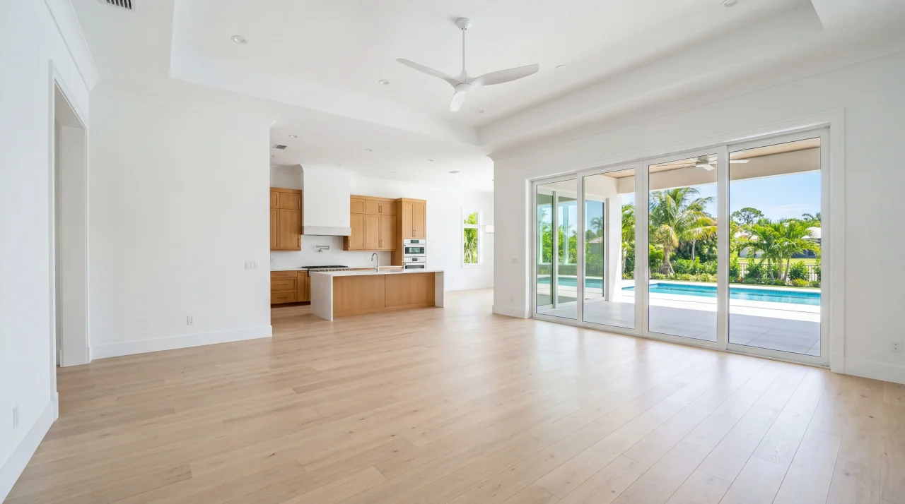 Kitchen island and white shaker cabinets